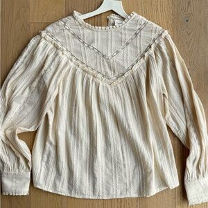 Fabienne Chapot Boho Cream Blouse with Lace Details